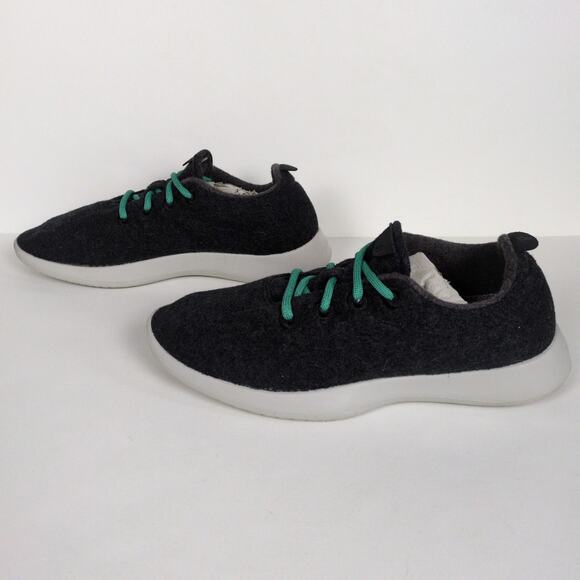 ALLBIRDS True Black Wool Runners Sneakers Lace Up Merino Cream Sole Men's 9 - Picture 5 of 9